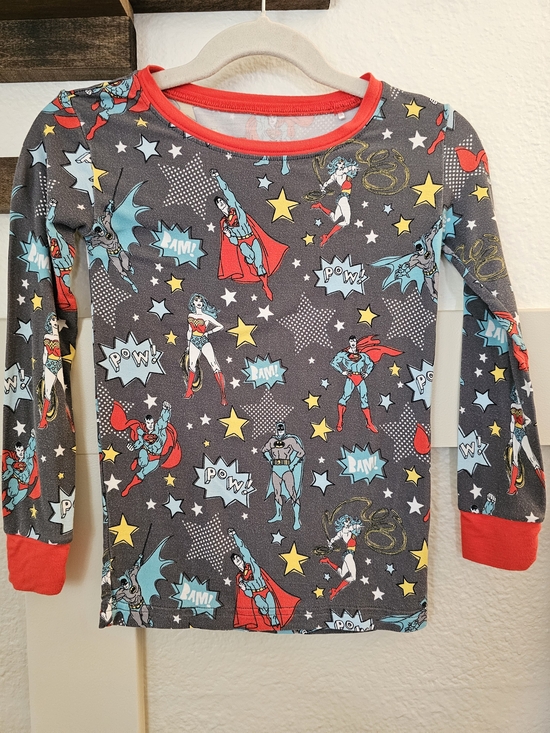 Little Sleepies Other - Gray Justice League Retired LS Print For Your Little Superhero 4T